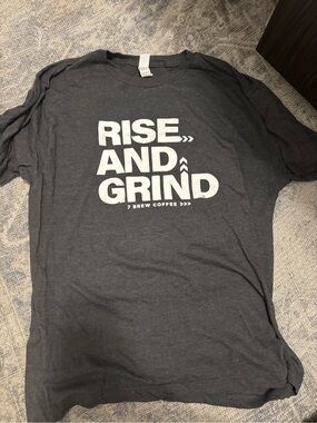 'Rise and Grind' Short Sleeve Crew Tee - Black